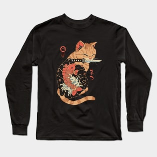 Carp Tattooed Cat Long Sleeve T-Shirt